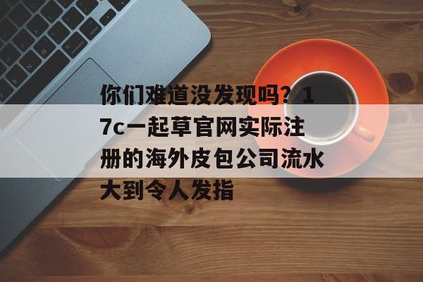 你们难道没发现吗?17c一起草官网实际注册的海外皮包公司流水大到令人发指